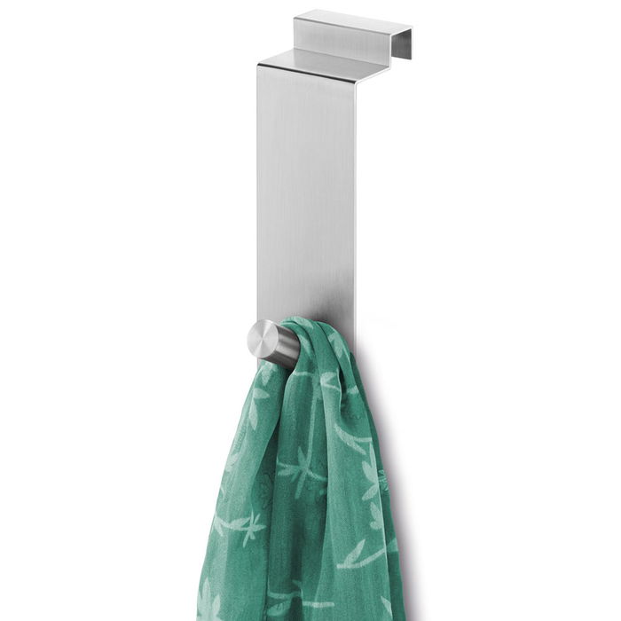 Zack Colgador Puerta Exit 1 Gancho Puerta Doble Acero Inoxidable Mate